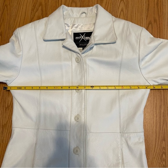 Wilsons Maxima White Leather Jacket Western Country Festive Button Blazer - Picture 15 of 15